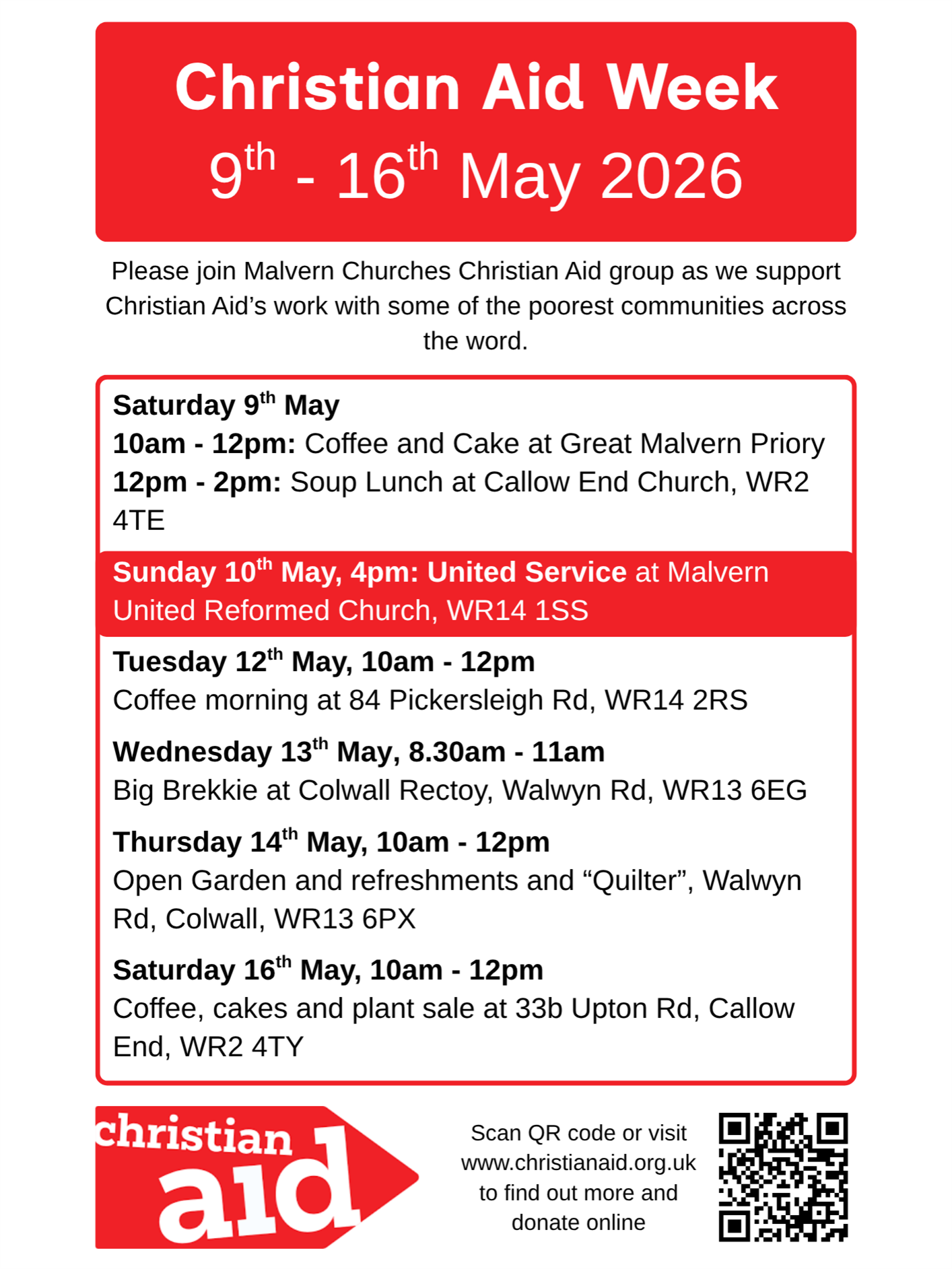 Christian Aid Week 9th - 16th 